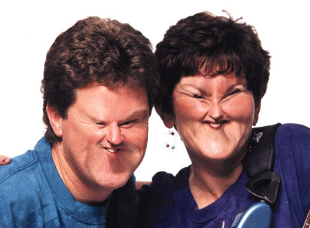 SUE AND DAN AFTER EATING LEMONS